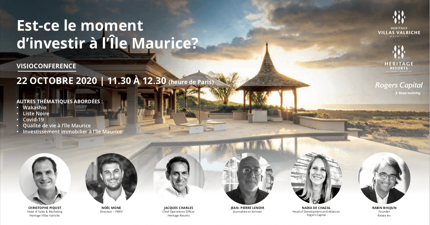 webinair, christophe piquet, invest in mauritius, investir, villa, heritage resorts, rogers capital